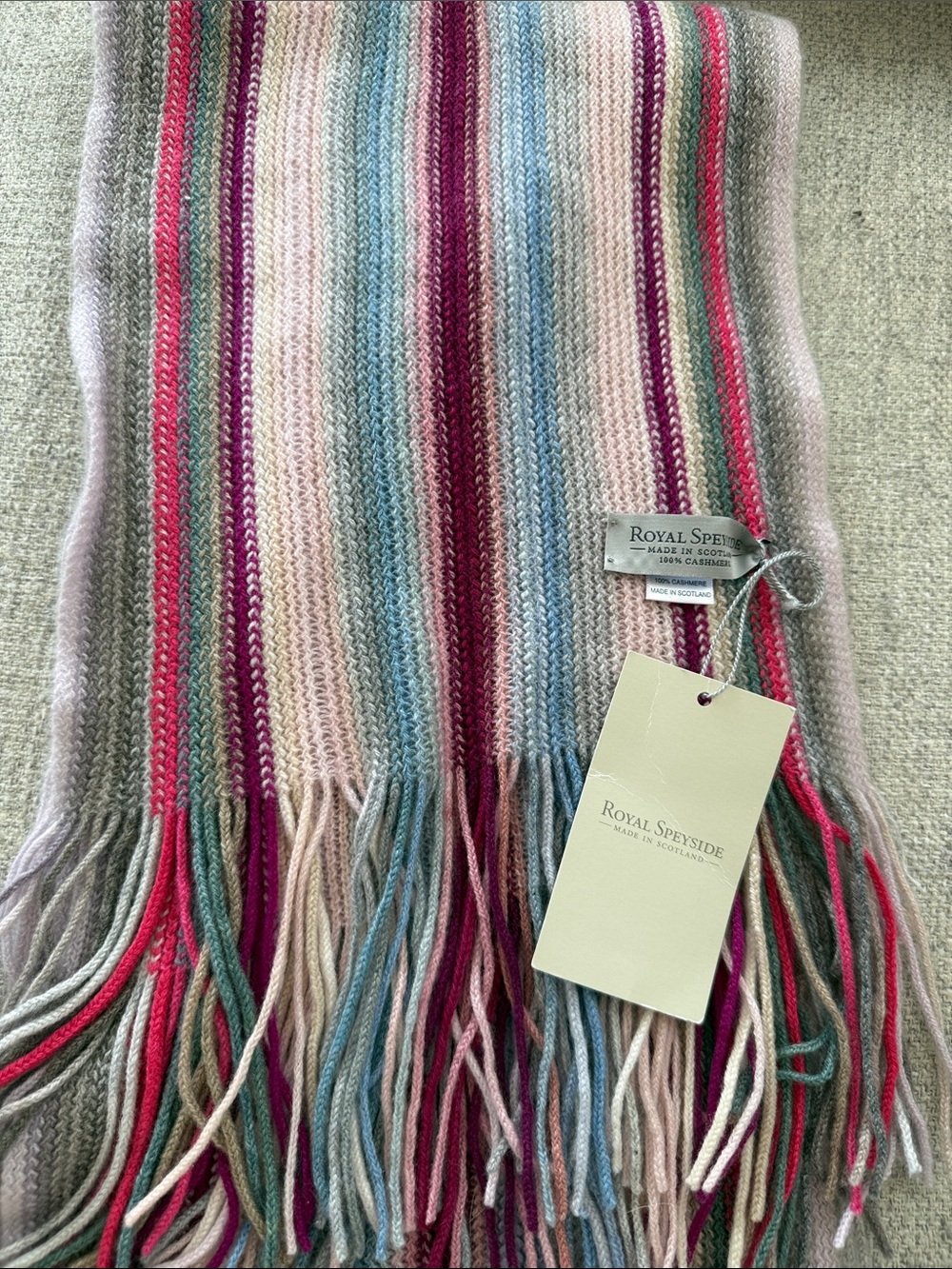 Royal Speyside Striped 100% Cashmere Scarf